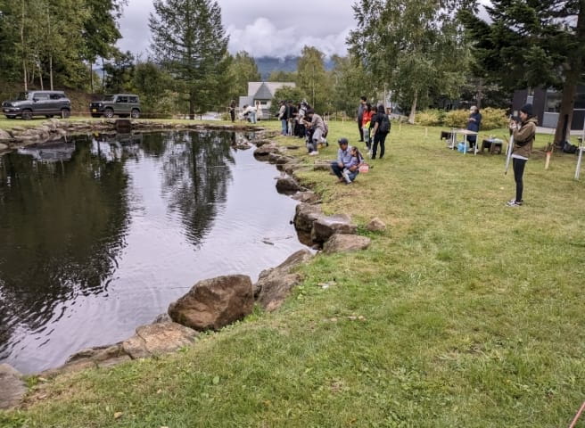 緑豊かな公園を利用したフィッシングイベント